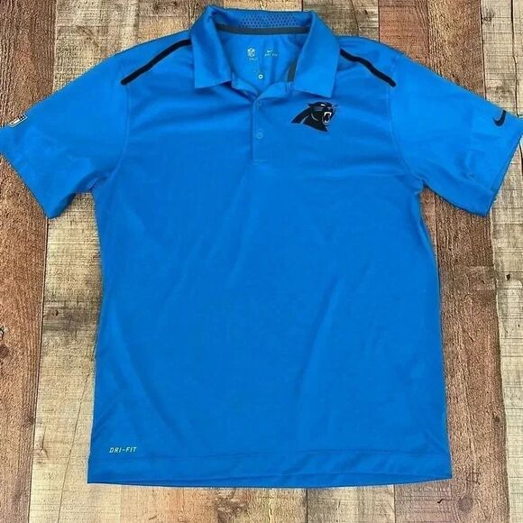 Nike Dri-Fit NFL Carolina Panthers Polo Shirt - Picture 1 of 9